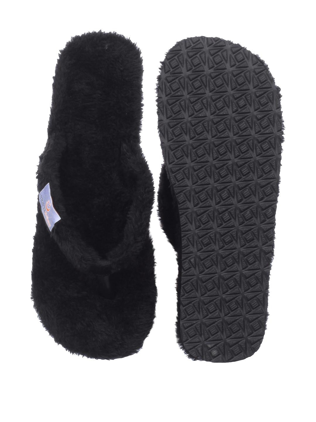 TRAVELKHUSHI Women's Fur Flip Flops — image 3