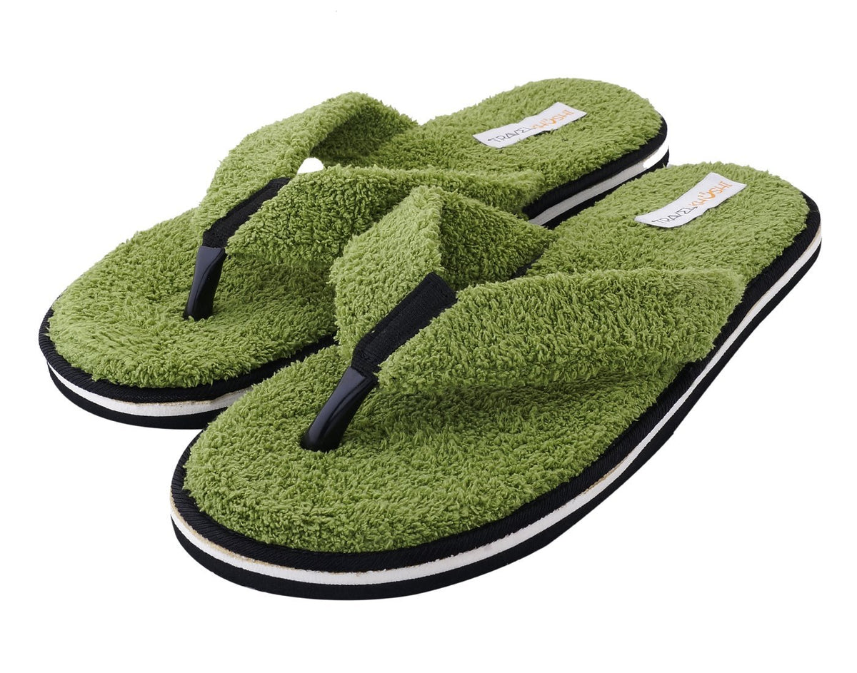 TravelKhushi green thong slippers detail view 3