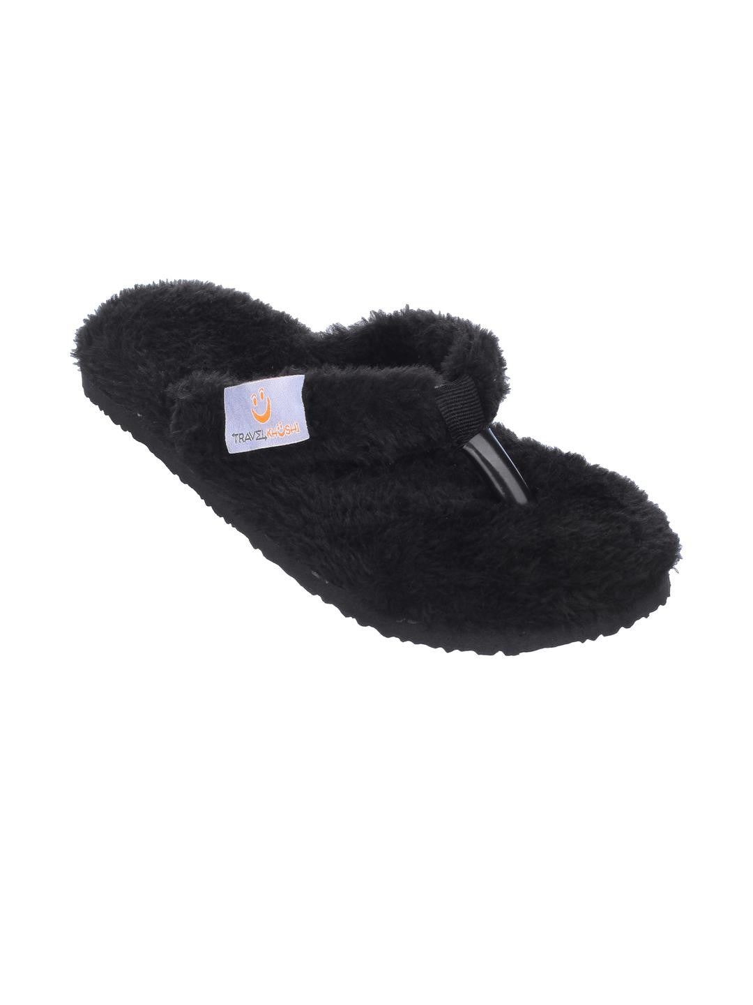 TRAVELKHUSHI Women's Fur Flip Flops — image 4