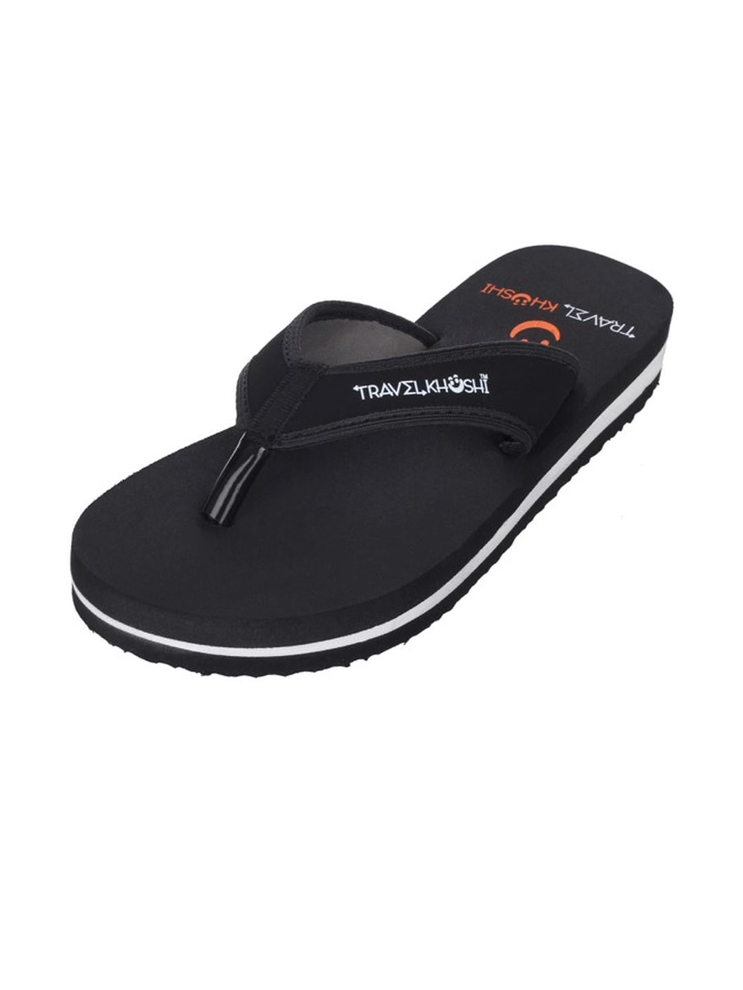 TRAVELKHUSHI Women Black Fur Flip Flops - image 2