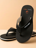 TRAVELKHUSHI Women Black Fur Flip Flops