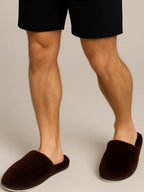 TRAVELKHUSHI Men's Brown Sliders