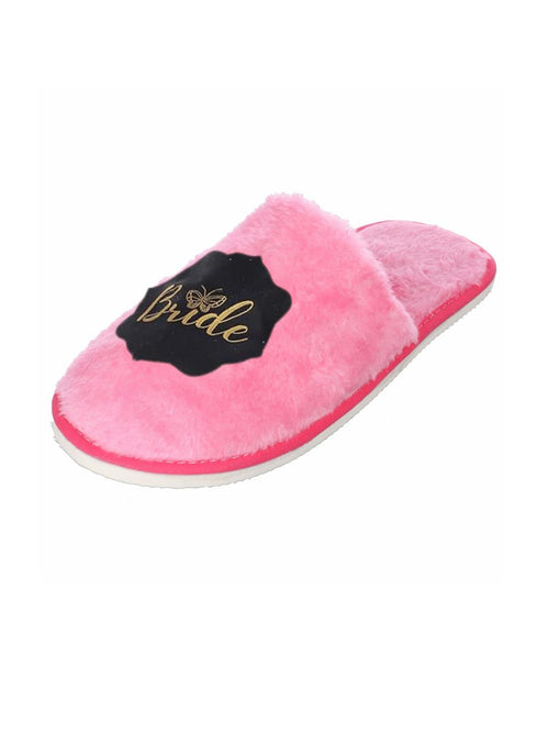 TRAVELKHUSHI Women Pink Fur Flip Flops - image 2 — view 2 — TKVG[To Be Bride · Pink]
