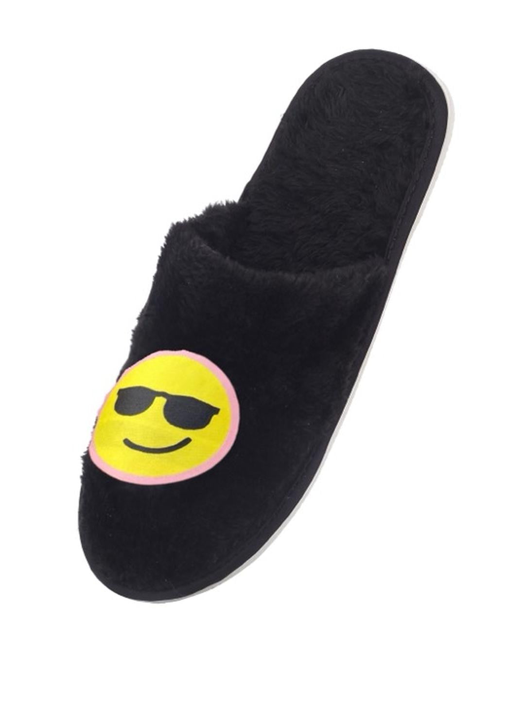 TRAVELKHUSHI Black Fur Room Sliders - image 5