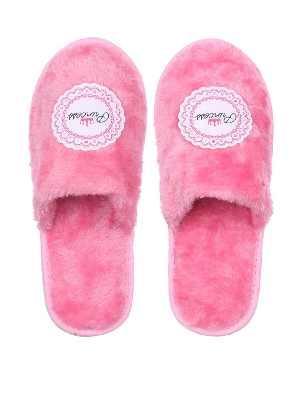 TRAVELKHUSHI Women Pink Fur Flip Flops - image 4