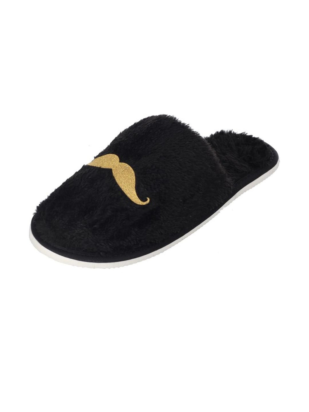 TRAVELKHUSHI Men Black Slip On Soft Fur House Slippers - image 6