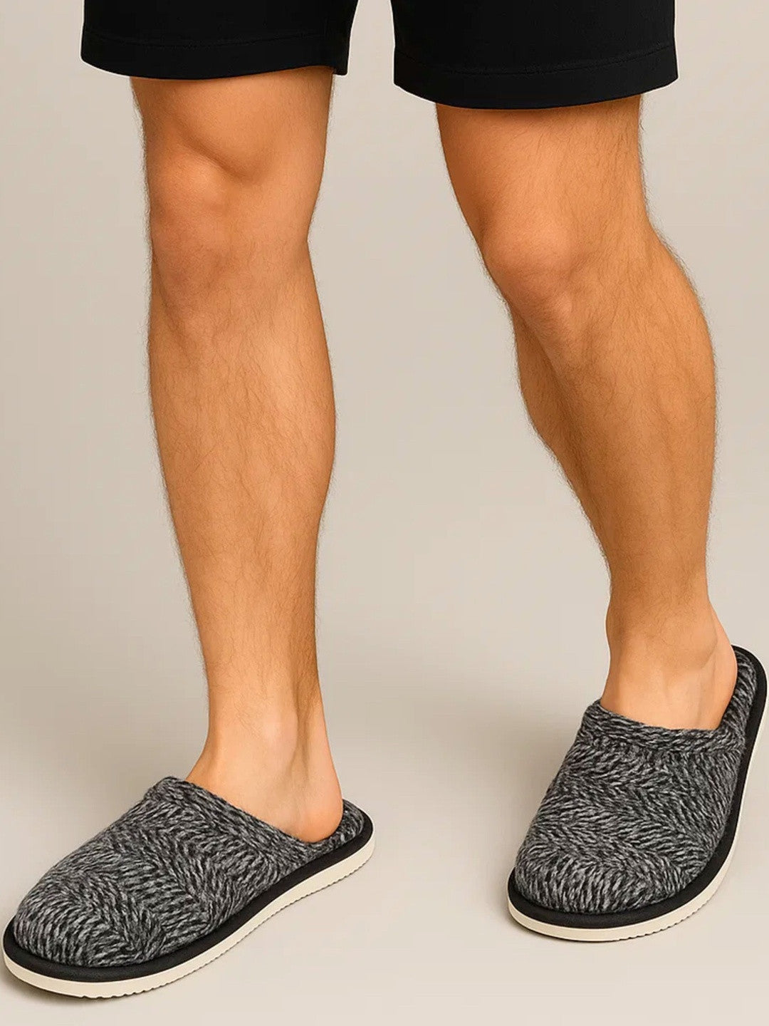 TravelKhushi men's fur room slippers — product view