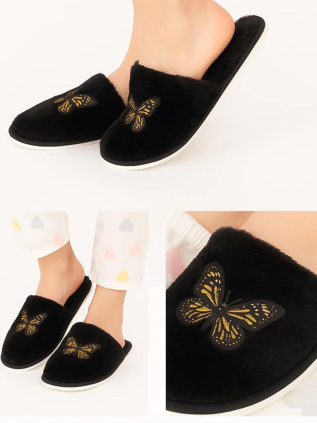 TravelKhushi Women's Butterfly Plush Room Slippers — image 2