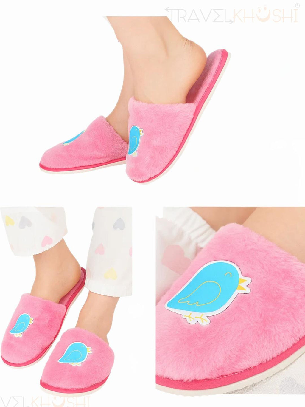 TRAVELKHUSHI Women Pink Fur Flip Flops - image 2