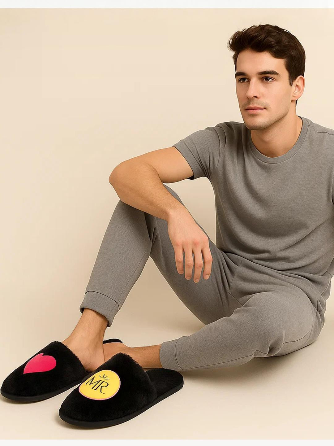TravelKhushi Men's Graphic Plush Room Slippers style option