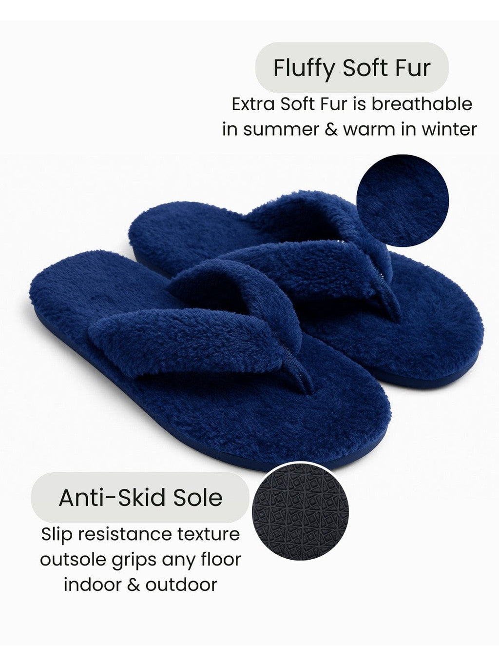 TRAVELKHUSHI Women Premium Fur Flip Flops — image 5