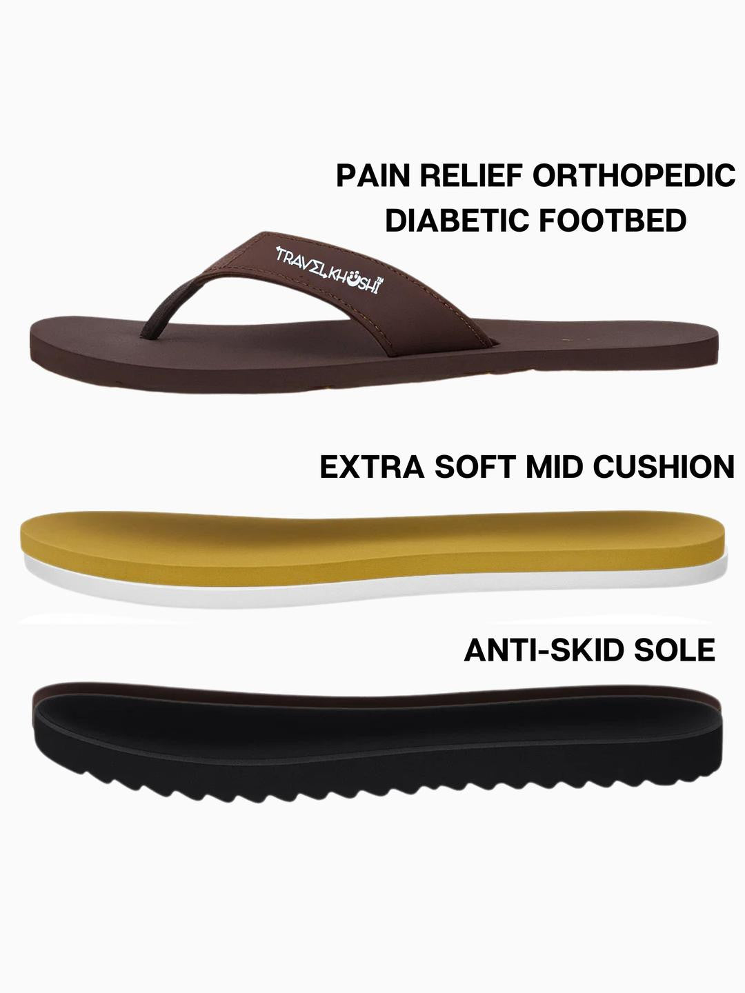 TRAVELKHUSHI Women Brown Fur Flip Flops - image 4