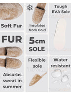 TRAVELKHUSHI Men Cream Indoor Fur Home Slippers - image 7