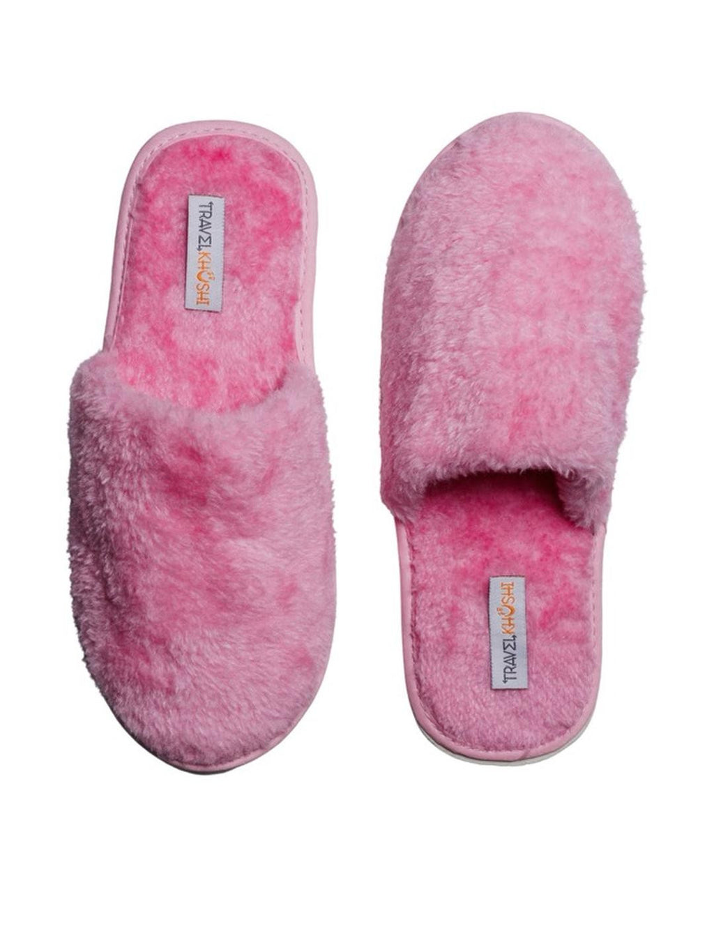 TRAVELKHUSHI Unisex Combo Pink Slip On Soft Fur Home Slippers - image 4