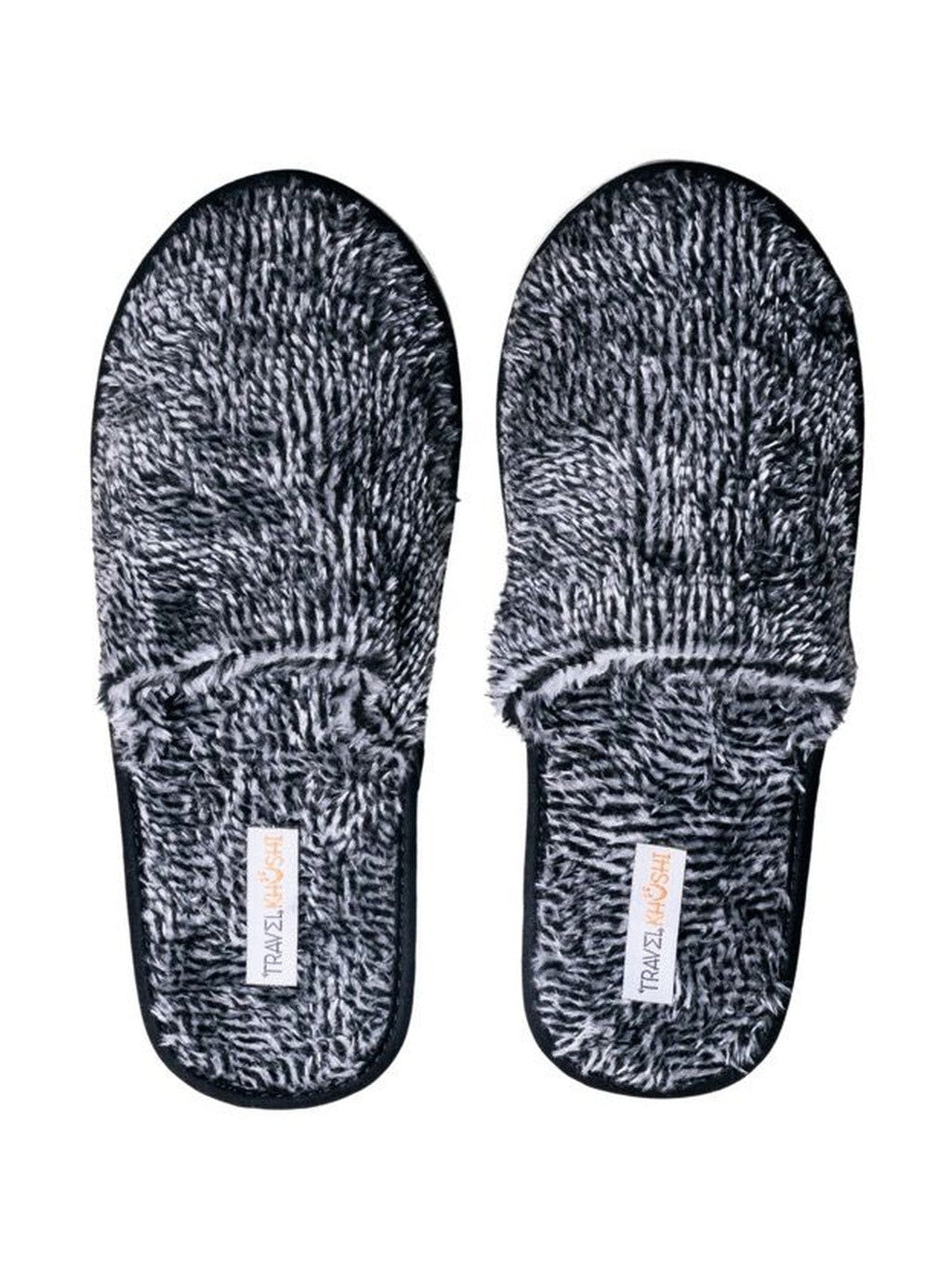 TravelKhushi men's fur room slippers — detail view
