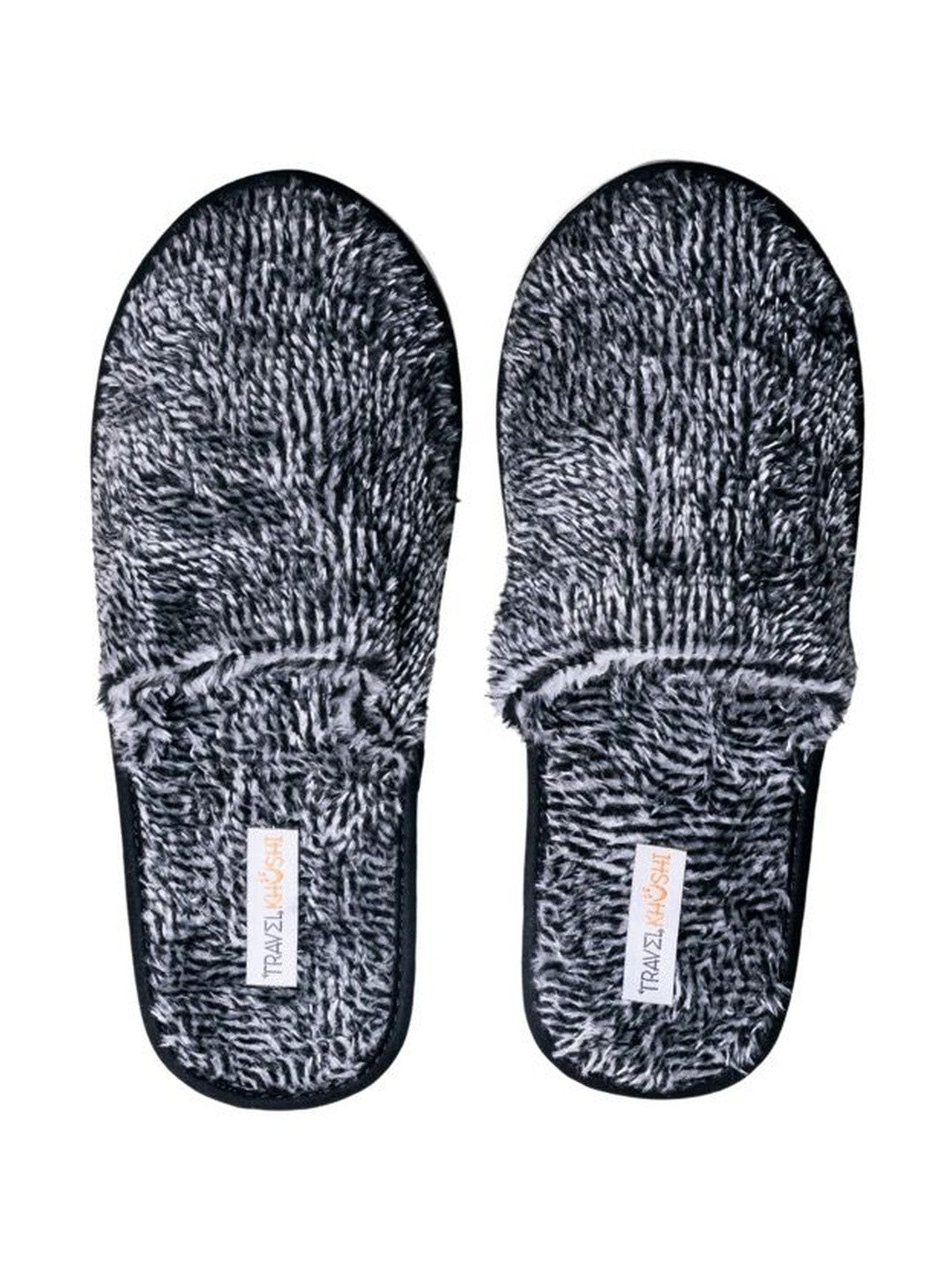 TravelKhushi men's fur room slippers — detail view