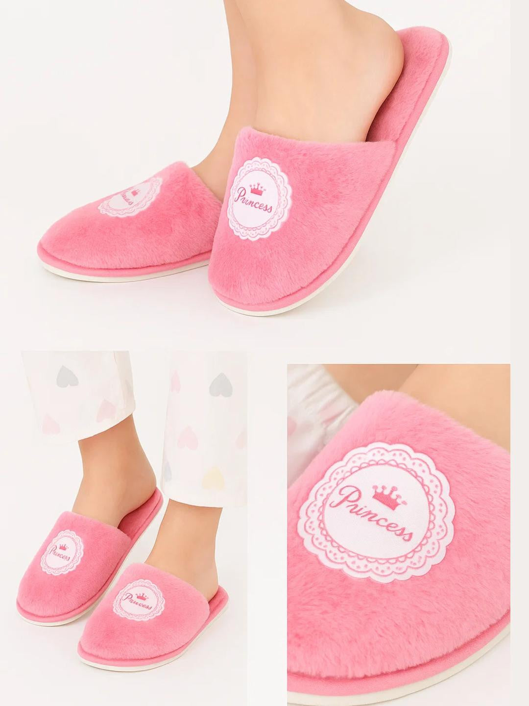TRAVELKHUSHI Women Pink Fur Flip Flops - image 2