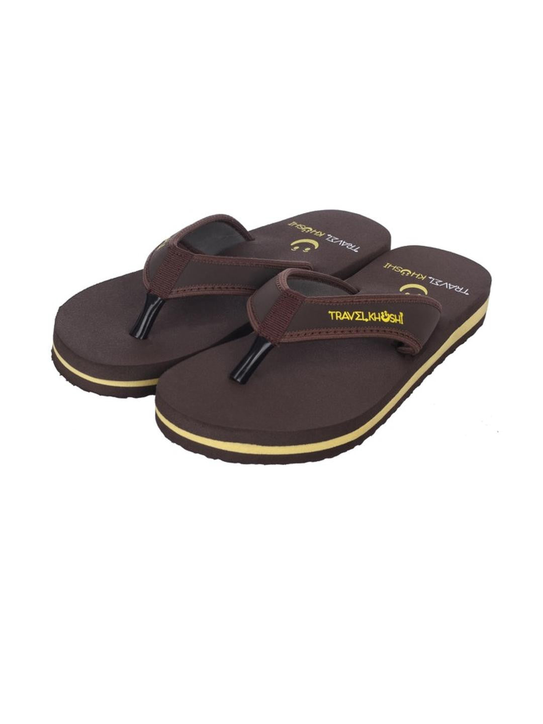 TRAVELKHUSHI Women Brown Fur Flip Flops - image 5