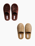 TRAVELKHUSHI Unisex Combo Brown & Offwhite Slip On Soft Fur Home Slippers