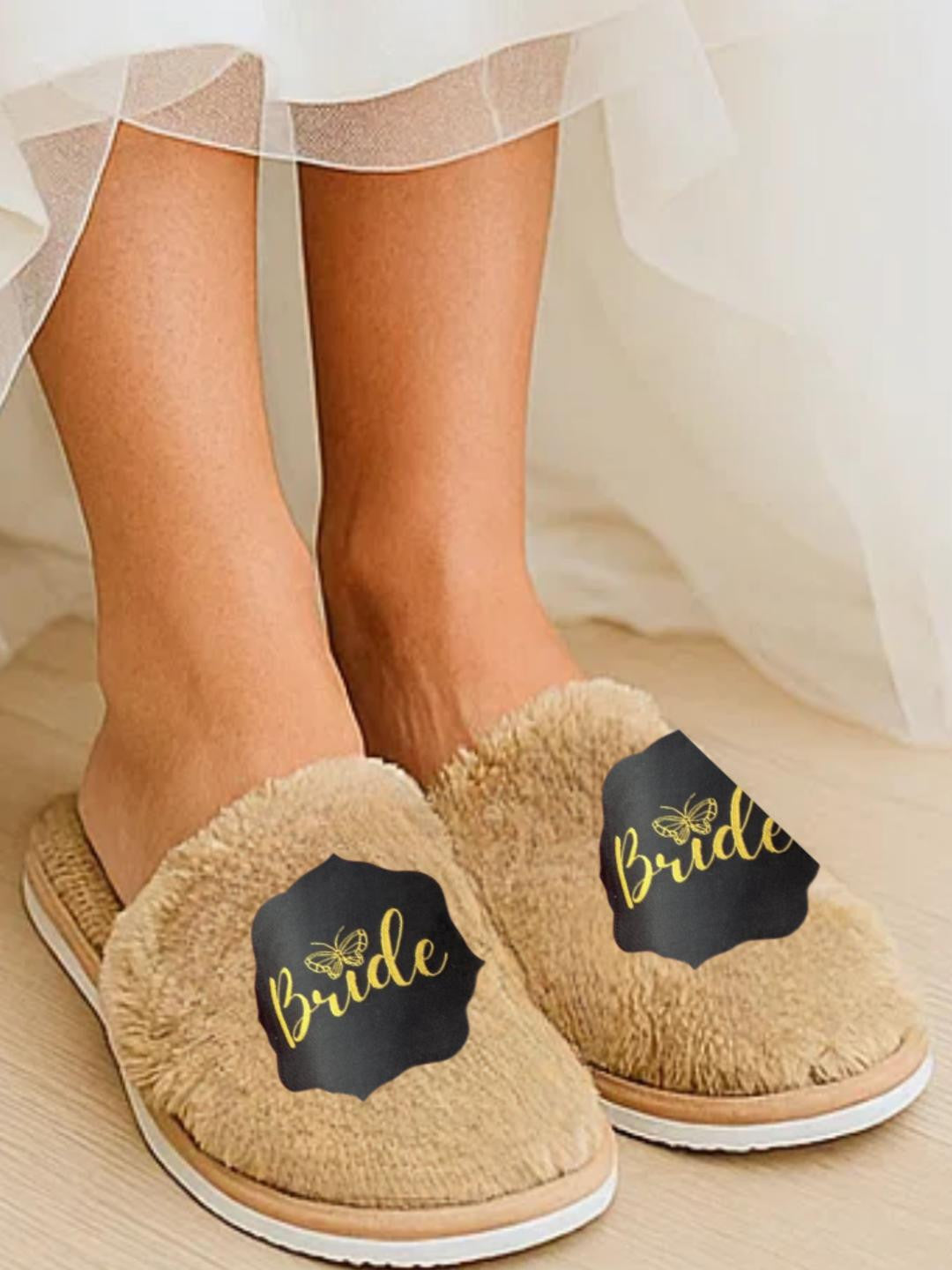 TravelKhushi Women's Bridal Plush Room Slippers style option