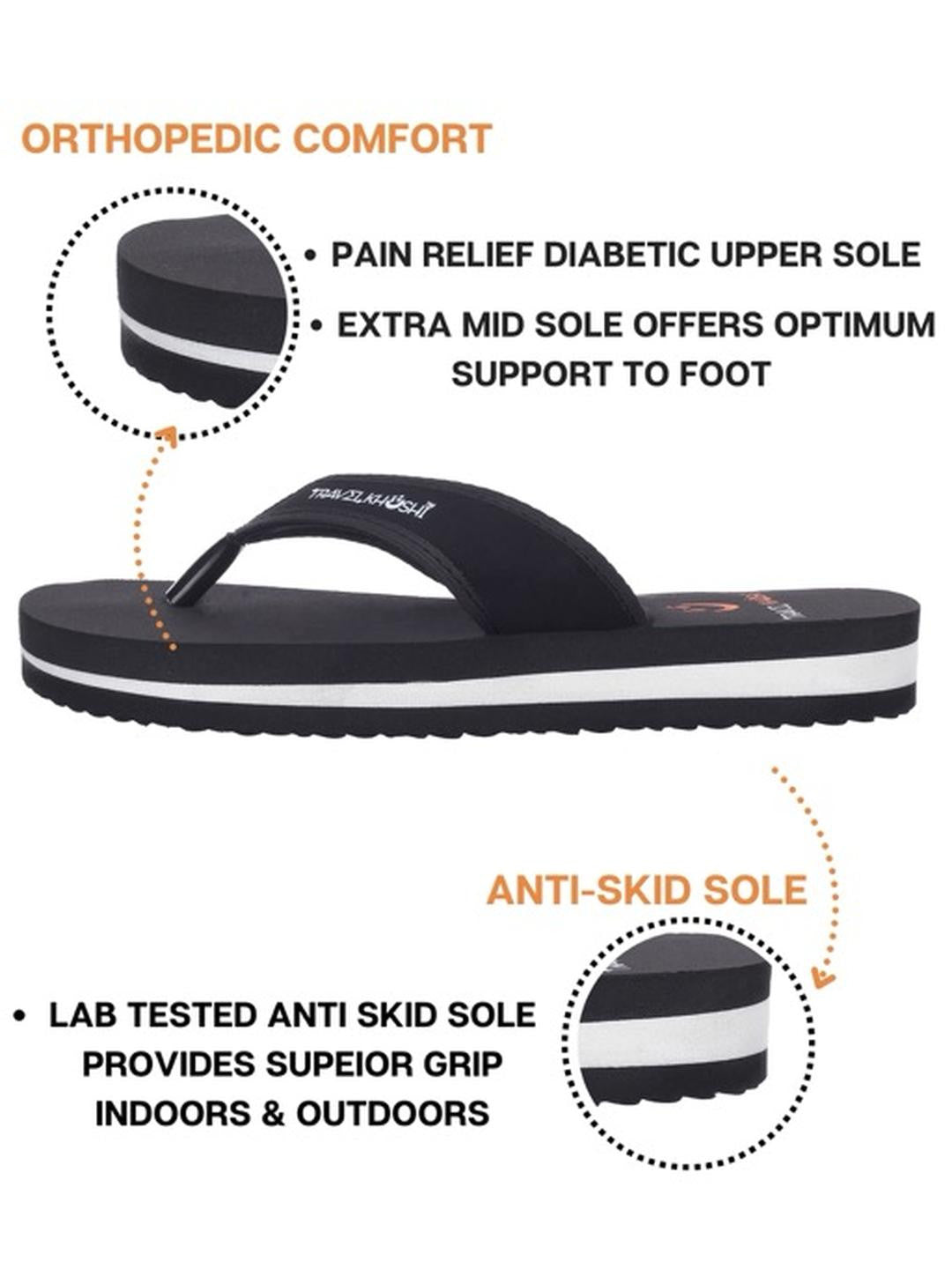 TRAVELKHUSHI Women Black Fur Flip Flops - image 4