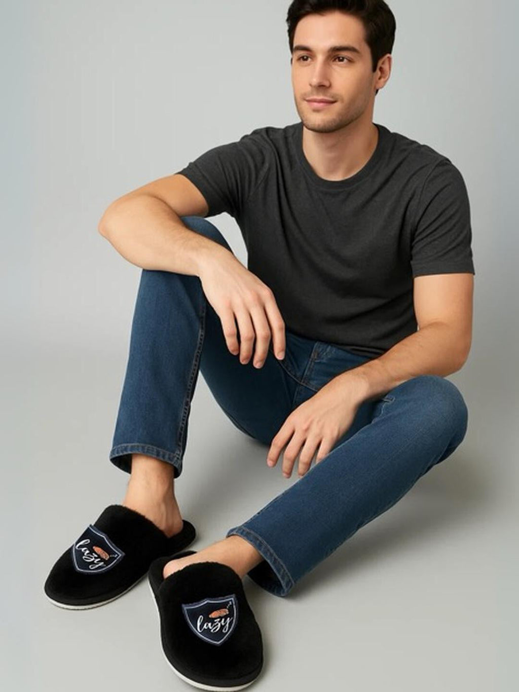 TravelKhushi Men's Graphic Plush Room Slippers style option