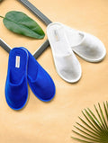 TravelKhushi pack of 2 Everyday Home Slippers - White & Blue - image 1