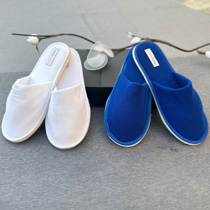 TravelKhushi pack of 2 Everyday Home Slippers - White & Blue - image 5