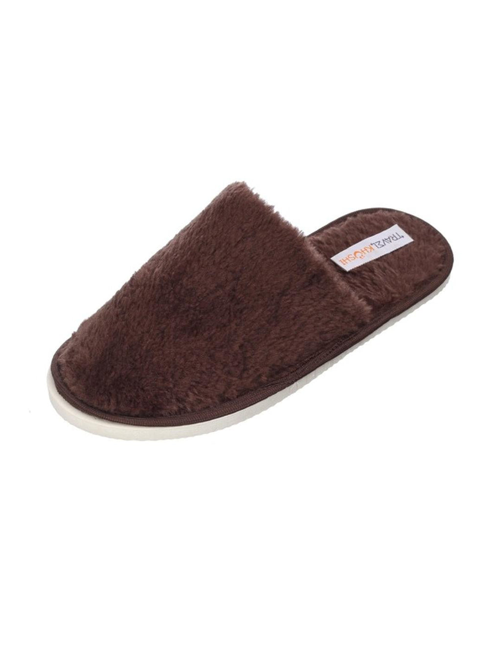 TravelKhushi Men's Fur Brown Sliders — product image