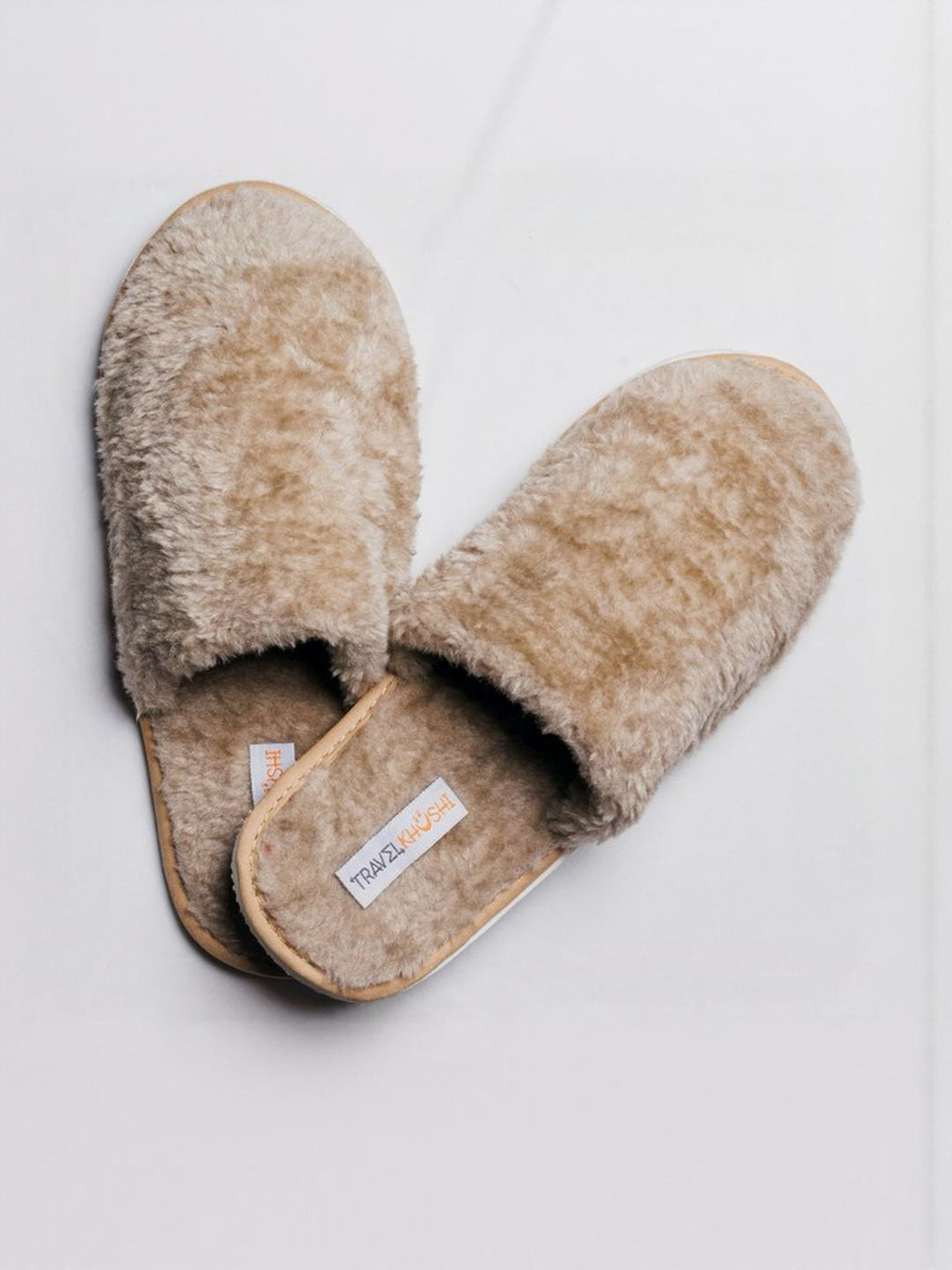 TRAVELKHUSHI Unisex Combo Brown & Offwhite Slip On Soft Fur Home Slippers - image 3