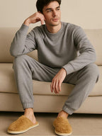 TRAVELKHUSHI Men Cream Indoor Fur Home Slippers - image 2